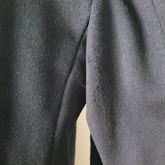 Vintage US Navy Pea Coat Mens 38 Black Wool Kersey 60s USA Military Issue Sailor - Picture 9 of 11